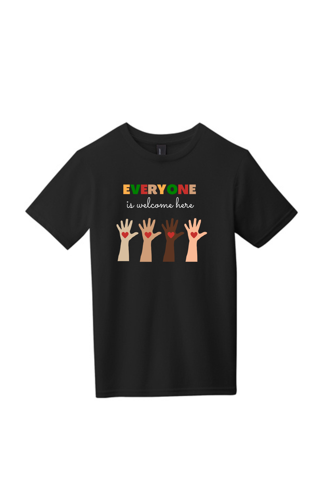 YOUTH Short Sleeve Shirt (Black) - Everyone is Welcome Here