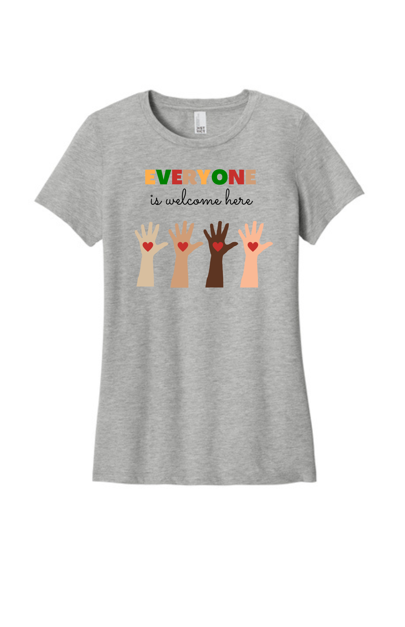 WOMEN'S Shirt (Heathered Steel) - Everyone Is Welcome Here