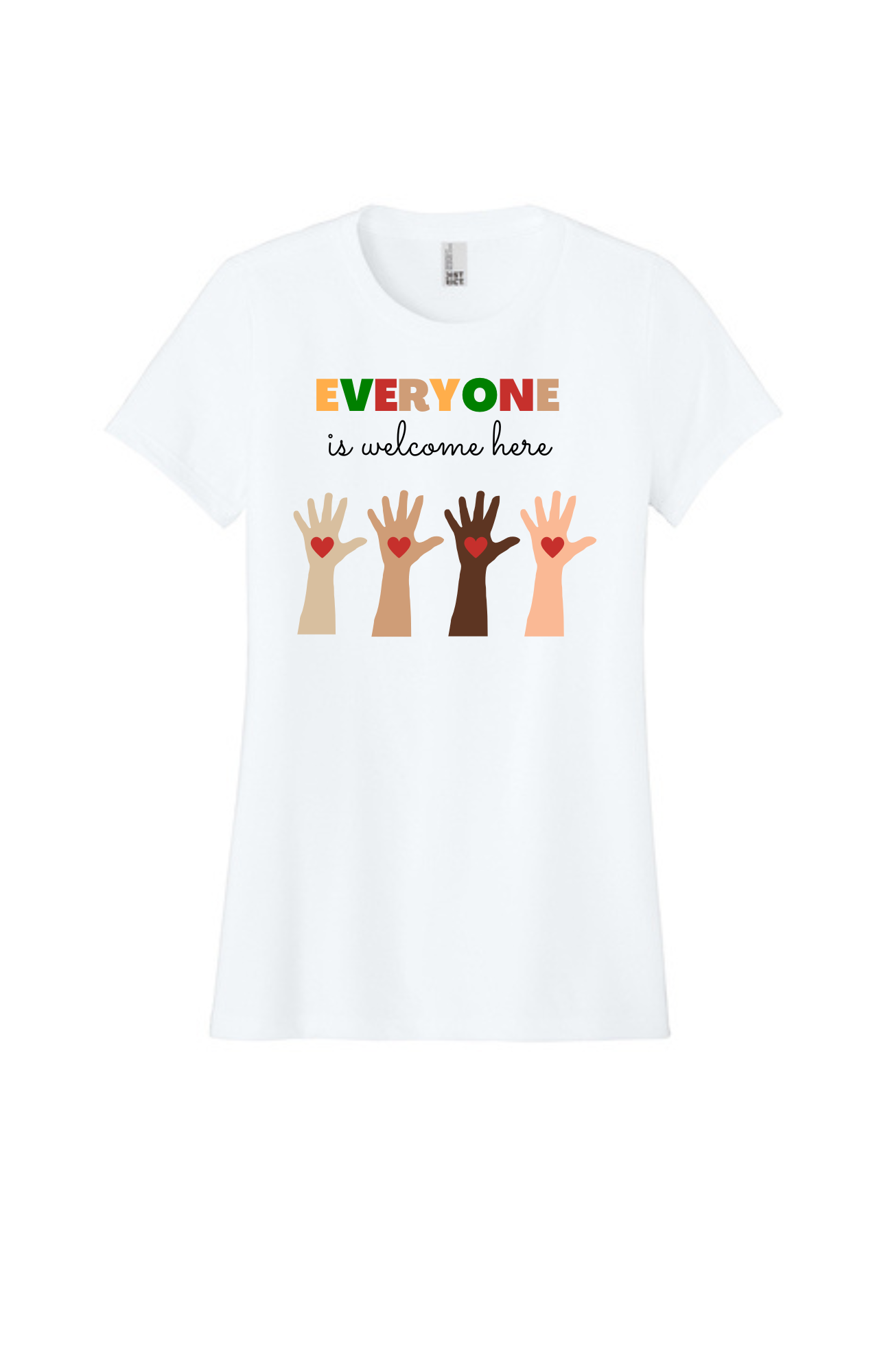 WOMEN'S Shirt (Bright White) - Everyone Is Welcome Here