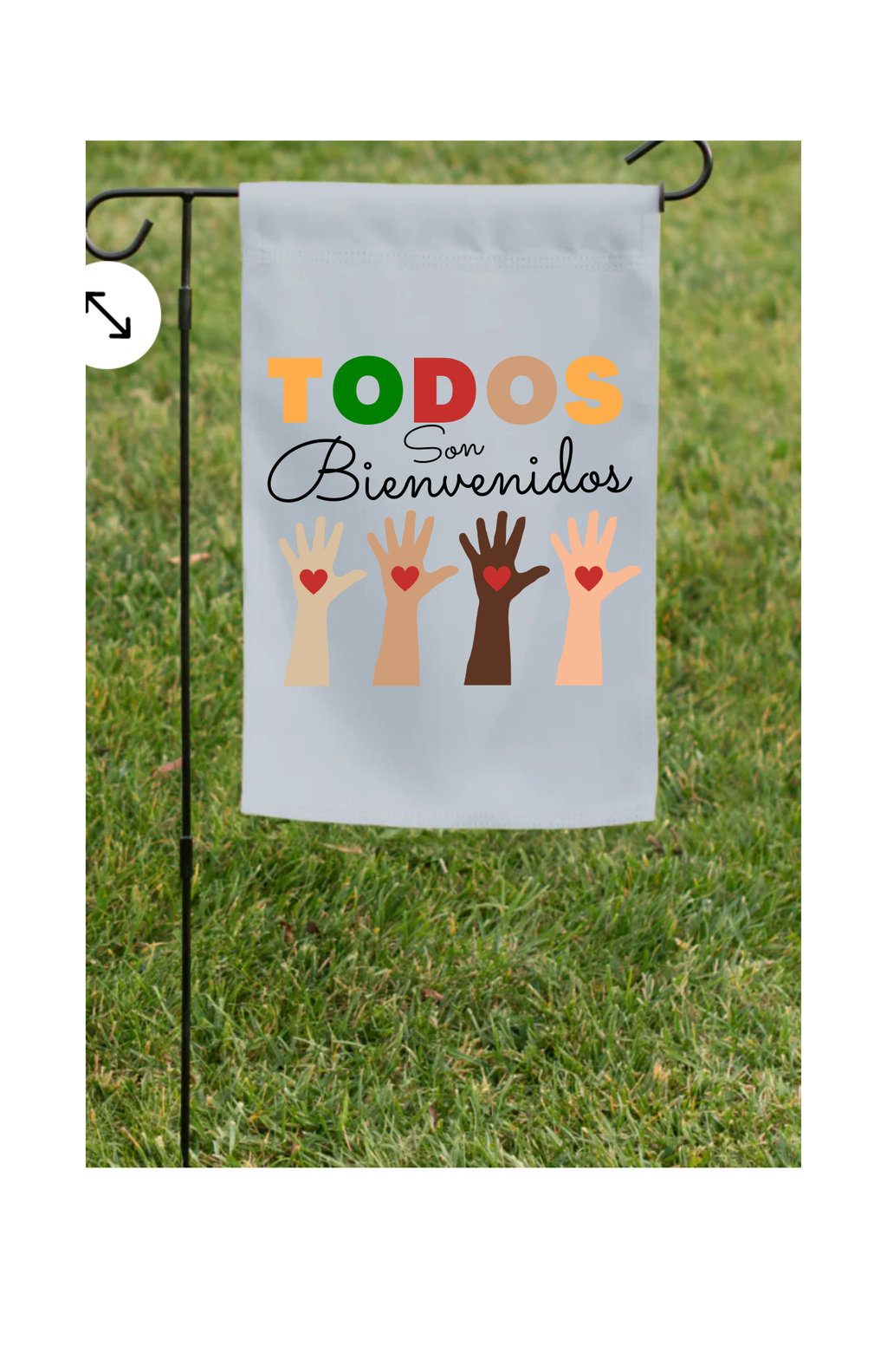 SPANISH - GARDEN FLAG (no stand) - Todos Son Bienvenidos