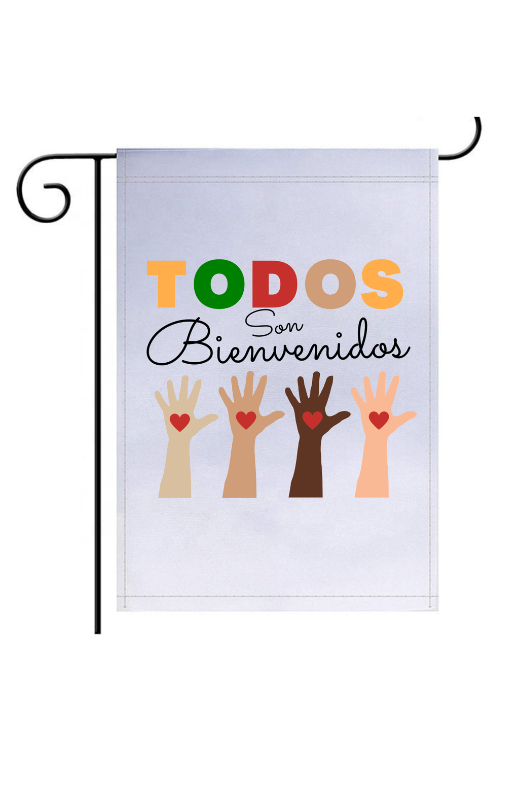 SPANISH - GARDEN FLAG (no stand) - Todos Son Bienvenidos