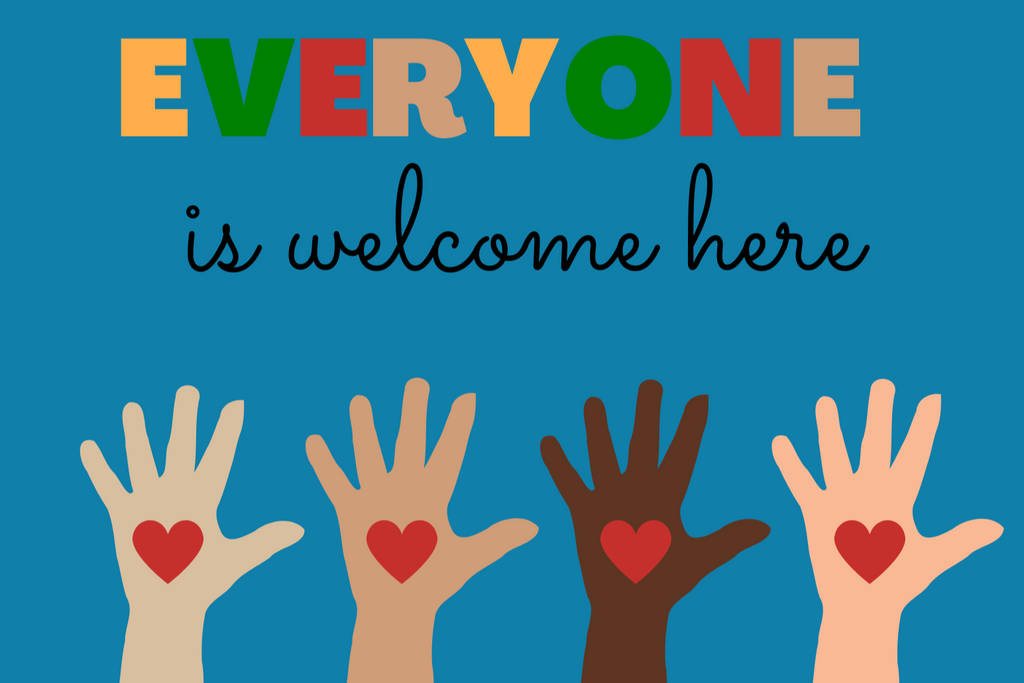 ADULT Short Sleeve Shirt (Grey Frost)- Everyone Is Welcome Here