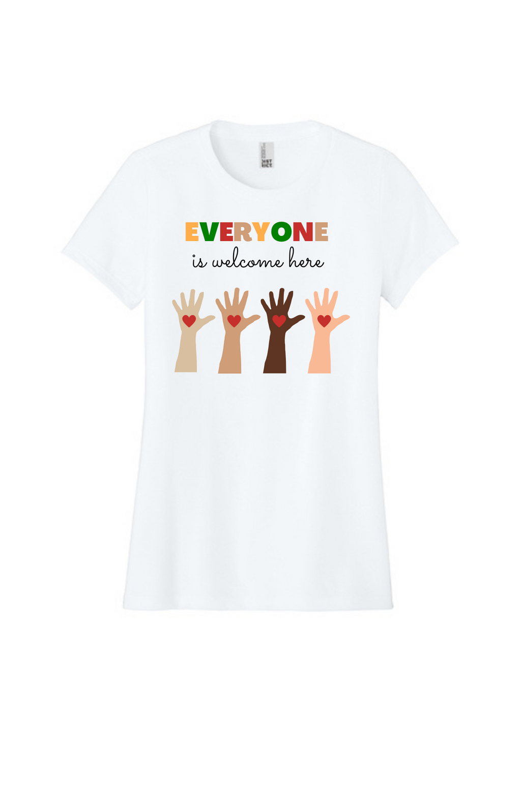WOMEN'S Shirt (Bright White) - Everyone Is Welcome Here
