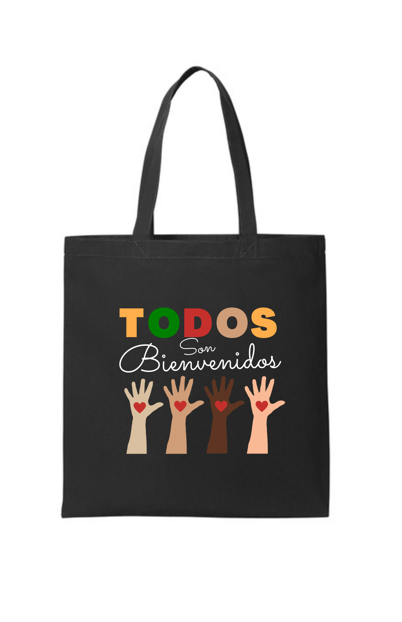 SPANISH - Tote Bags (Black or Natural) - Todos Son Bienvenidos