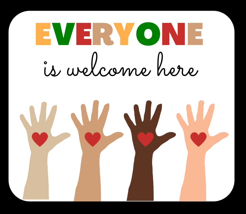Sticker! Everyone Is Welcome Here Sticker 3.5"