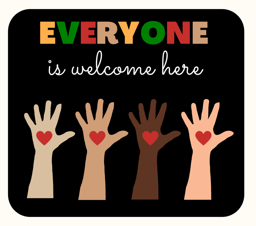 Sticker! Everyone Is Welcome Here Sticker 3.5"