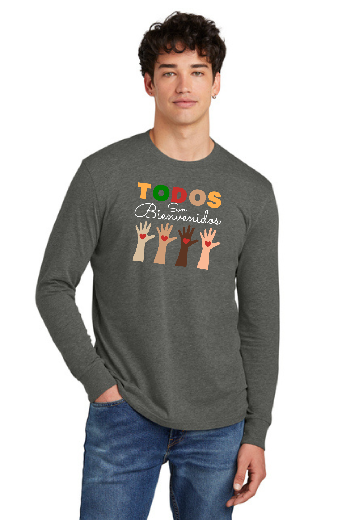 SPANISH - ADULT Long Sleeve Shirt (All Colors) - Todos Son Bienvenidos