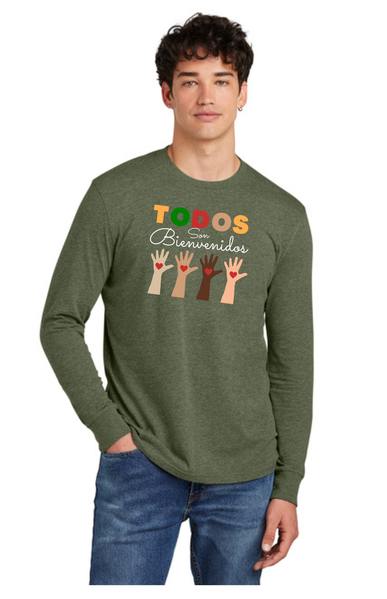 SPANISH - ADULT Long Sleeve Shirt (All Colors) - Todos Son Bienvenidos